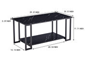 Black top and iron black leg rectangle coffee table by La Spezia additional picture 4