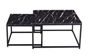 Modern nesting coffee tables set marble black 2pc by La Spezia additional picture 4