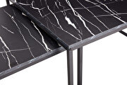 Modern nesting coffee tables set marble black 2pc by La Spezia additional picture 8
