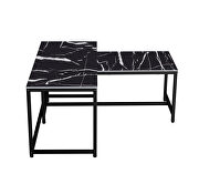 Marble black top modern nesting coffee tables set 2pc by La Spezia additional picture 2