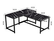 Marble black top modern nesting coffee tables set 2pc by La Spezia additional picture 4