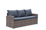 Light brown 6-piece outdoor pe rattan dining and coffee sofa set by La Spezia additional picture 18