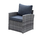 Gray 6-piece outdoor pe rattan dining and coffee sofa set by La Spezia additional picture 7
