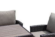 Dark brown 6-piece outdoor pe rattan dining and coffee sofa set by La Spezia additional picture 6