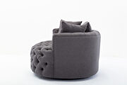 Gray modern swivel accent chair barrel chair for hotel living room additional photo 2 of 9