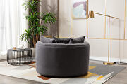 Gray modern swivel accent chair barrel chair for hotel living room additional photo 3 of 9