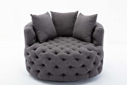 Gray modern swivel accent chair barrel chair for hotel living room additional photo 5 of 9