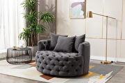 Gray modern swivel accent chair barrel chair for hotel living room by La Spezia additional picture 8