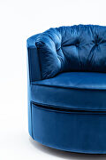 Blue velvet modern leisure swivel accent chair additional photo 3 of 15