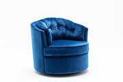 Blue velvet modern leisure swivel accent chair by La Spezia additional picture 5
