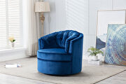 Blue velvet modern leisure swivel accent chair by La Spezia additional picture 7