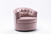 Pink velvet modern leisure swivel accent chair by La Spezia additional picture 4