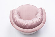 Pink velvet modern leisure swivel accent chair additional photo 5 of 12