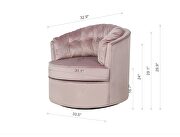 Pink velvet modern leisure swivel accent chair by La Spezia additional picture 7