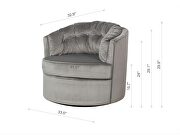 Silver gray velvet modern leisure swivel accent chair by La Spezia additional picture 14