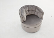 Silver gray velvet modern leisure swivel accent chair by La Spezia additional picture 6