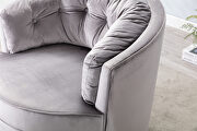 Silver gray velvet modern leisure swivel accent chair by La Spezia additional picture 7