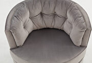 Silver gray velvet modern leisure swivel accent chair by La Spezia additional picture 8