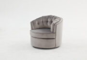 Silver gray velvet modern leisure swivel accent chair by La Spezia additional picture 9