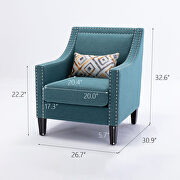Accent armchair living room chair, teal linen by La Spezia additional picture 18