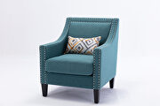 Accent armchair living room chair, teal linen by La Spezia additional picture 9