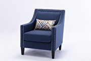 Accent armchair living room chair, navy linen by La Spezia additional picture 2