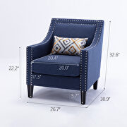 Accent armchair living room chair, navy linen by La Spezia additional picture 17