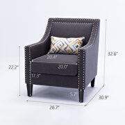 Accent armchair living room chair, charcoal linen by La Spezia additional picture 16
