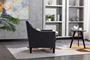 Accent armchair living room chair, charcoal linen additional photo 3 of 15