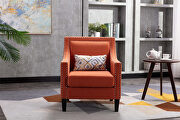 Accent armchair living room chair, orange linen by La Spezia additional picture 12