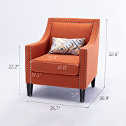 Accent armchair living room chair, orange linen by La Spezia additional picture 14
