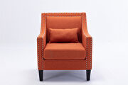 Accent armchair living room chair, orange linen additional photo 3 of 13