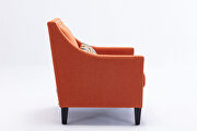 Accent armchair living room chair, orange linen additional photo 5 of 13