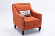 Accent armchair living room chair, orange linen by La Spezia additional picture 8