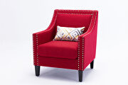 Accent armchair living room chair, red linen by La Spezia additional picture 15