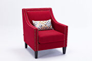 Accent armchair living room chair, red linen by La Spezia additional picture 16
