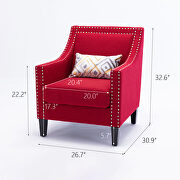 Accent armchair living room chair, red linen by La Spezia additional picture 19