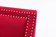 Accent armchair living room chair, red linen additional photo 4 of 18