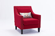 Accent armchair living room chair, red linen by La Spezia additional picture 9