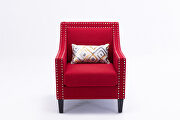 Accent armchair living room chair, red linen by La Spezia additional picture 10