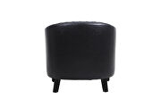 Accent barrel chair living room chair with nailheads and solid wood legs black pu leather by La Spezia additional picture 10