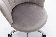 Gray velvet fabric and silver feet base swivel office chair by La Spezia additional picture 8