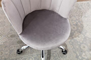 Gray velvet fabric and silver feet base swivel office chair by La Spezia additional picture 9