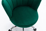 Green velvet fabric and silver feet base swivel office chair by La Spezia additional picture 3