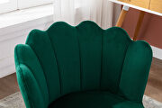 Green velvet fabric and silver feet base swivel office chair by La Spezia additional picture 6