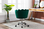 Green velvet fabric and silver feet base swivel office chair by La Spezia additional picture 7