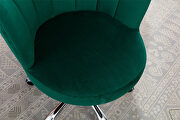 Green velvet fabric and silver feet base swivel office chair by La Spezia additional picture 8