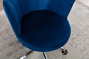 Navy velvet fabric and silver feet base swivel office chair by La Spezia additional picture 6