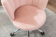 Pink velvet fabric and silver feet base swivel office chair by La Spezia additional picture 6