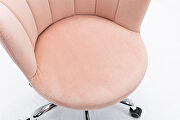 Pink velvet fabric and silver feet base swivel office chair by La Spezia additional picture 9